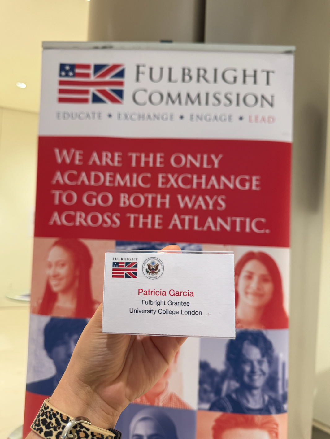 Patricia's Fulbright name tag